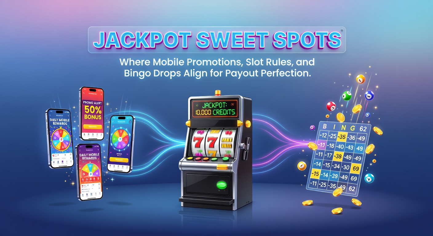 Dynamic graphic of interlocking gears representing promotions, slot symbols, and bingo drop timers merging into a glowing jackpot explosion on a mobile device