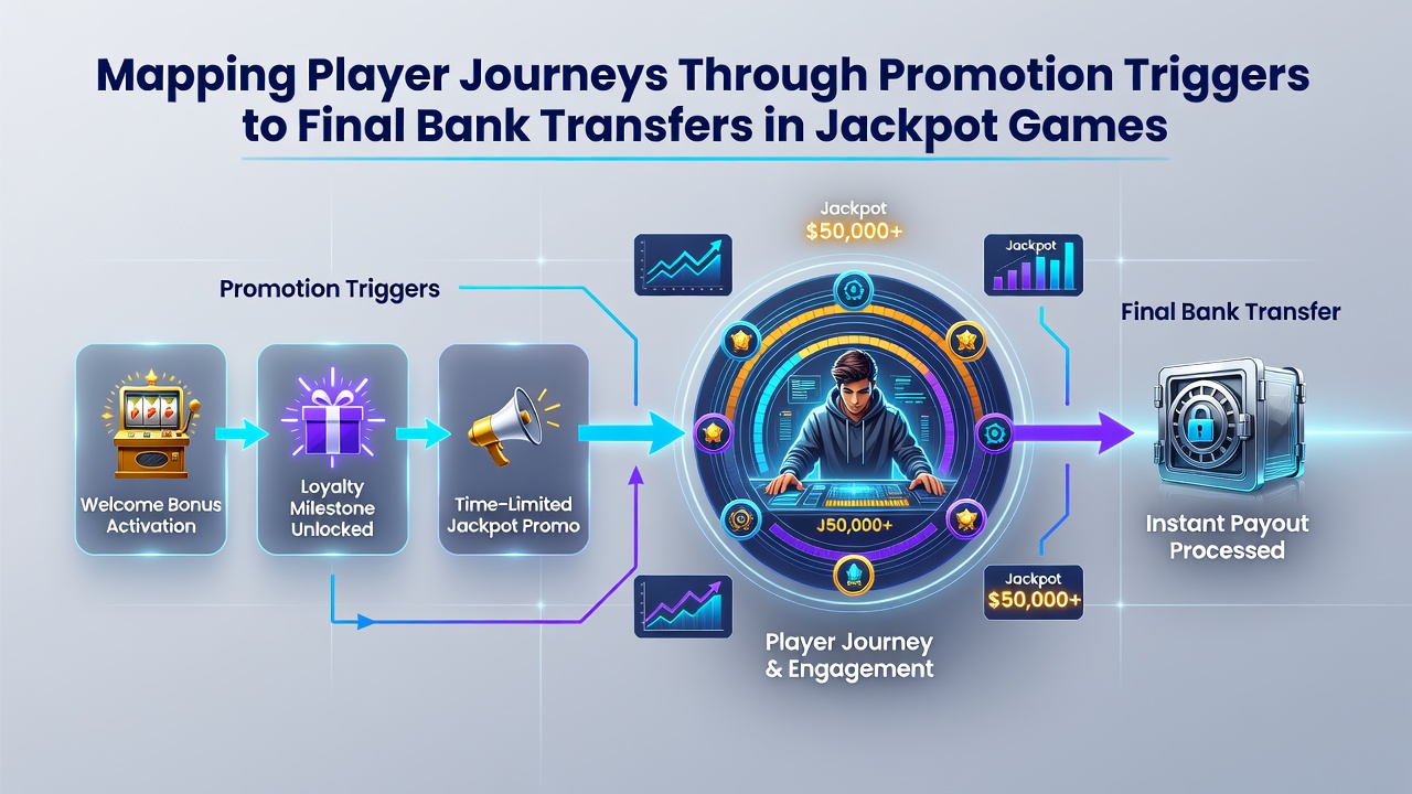 Diagram depicting verification steps and payment processing stages in online jackpot environments
