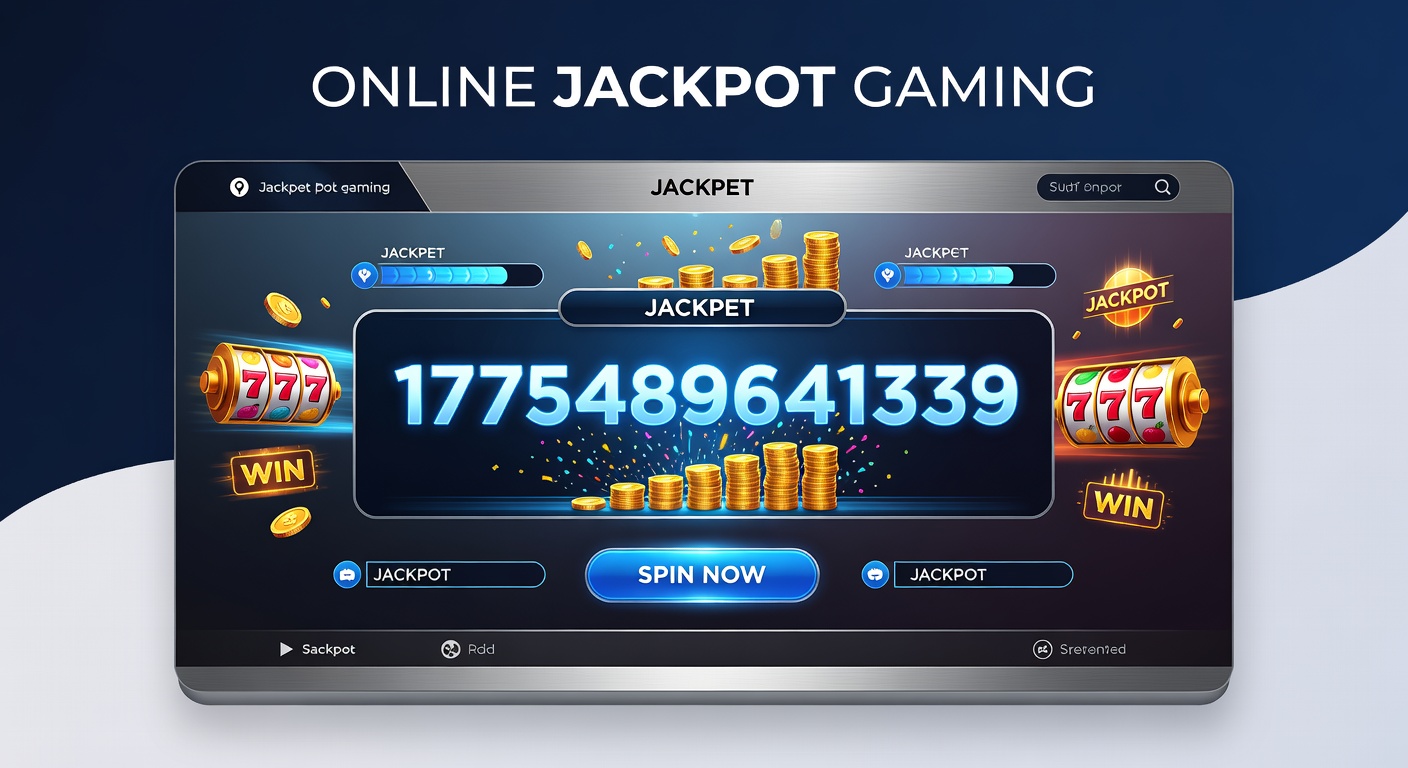 Vibrant digital slot reels spinning with glowing jackpot meters climbing toward record highs, set against a futuristic online gaming interface