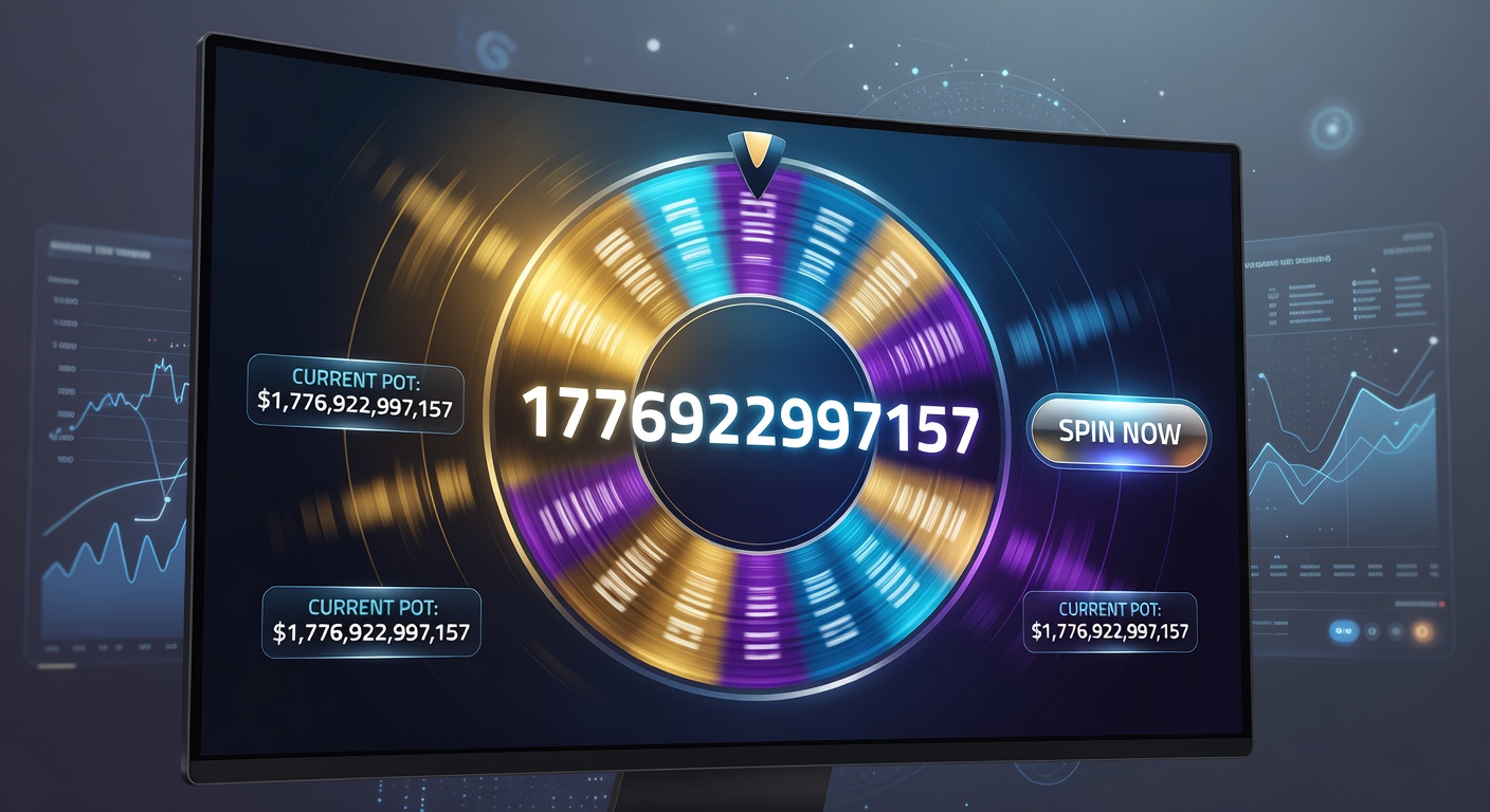 Vibrant slot machine screen displaying a must-drop jackpot countdown ticking toward its guaranteed payout threshold, with colorful lights and spinning reels in the background