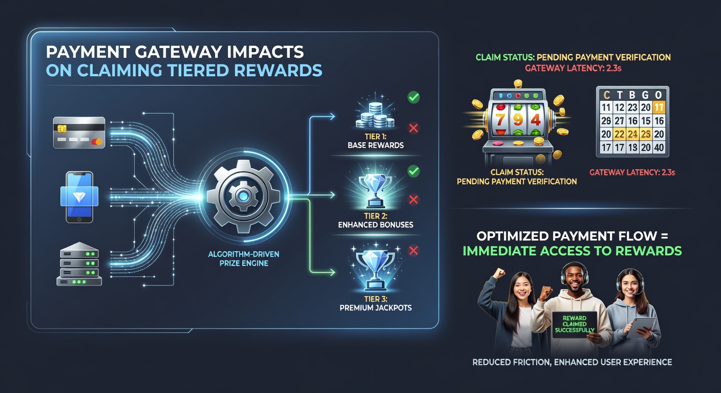 Payment processing interfaces displaying tiered reward structures in slots and bingo platforms