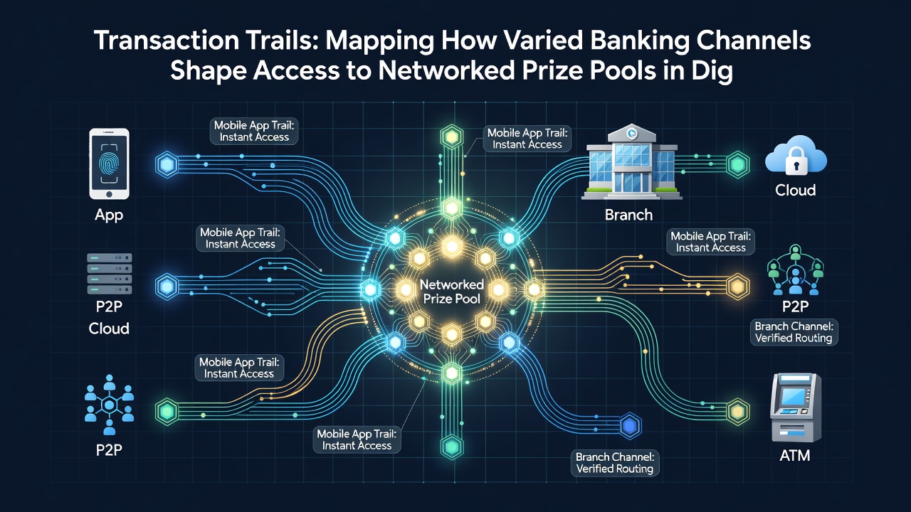 Illustration of banking channel integration points within digital jackpot networks