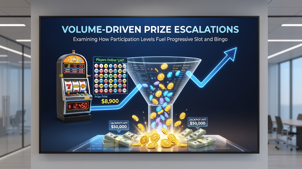Graph depicting volume-driven growth curves for progressive jackpots in digital slots and bingo